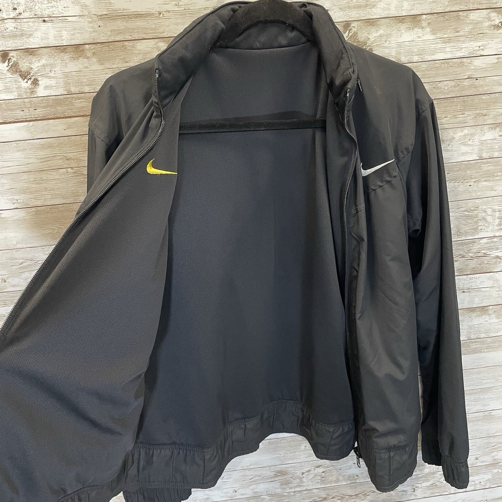 Nike Womens M Jacket Reversible Black Fit Dry Hidden Hood Running Cycling Logo - Picture 4 of 16